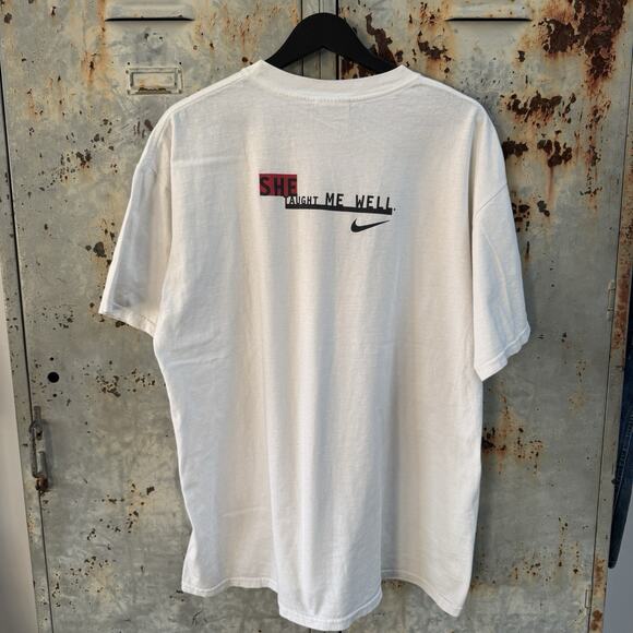 Vintage 90s Nike Mother Nature Is A Powerful Force T Shirt Large Swoosh White - Picture 4 of 5